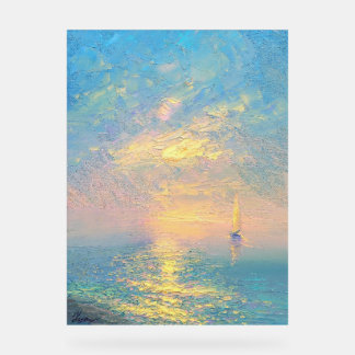 Panneau En Acrylique Voilier au coucher du soleil
