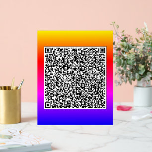 Panneau En Acrylique Votre code QR Info de numérisation Signal Acryliqu