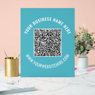 Panneau En Acrylique Votre code QR Texte personnalisé signature acryliq
