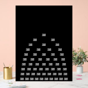 Panneau En Acrylique Votre Motif d'arche unique Logo Noir (modifiable