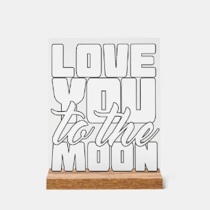 Panneau En Acrylique Vous Aimez Sur La Lune