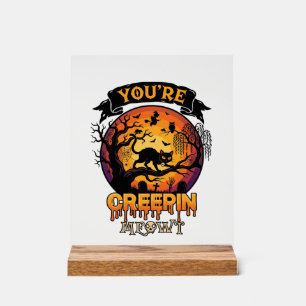 Panneau En Acrylique Vous Me Faites Frissonner Halloween Chat Noir Plei