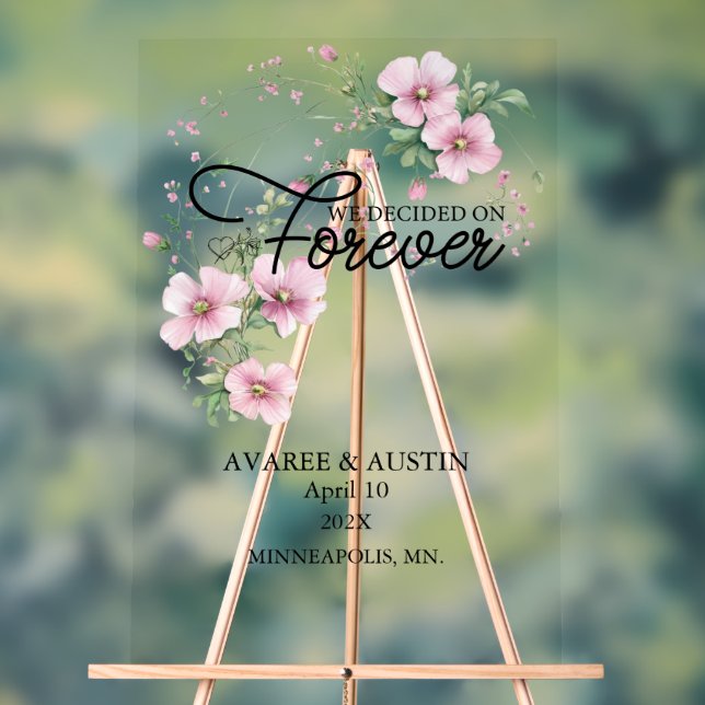 Panneau En Acrylique We Decided On Forever Wedding (Neutre)
