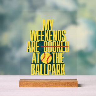 Panneau En Acrylique Week-end de softball amusant au stade de sports