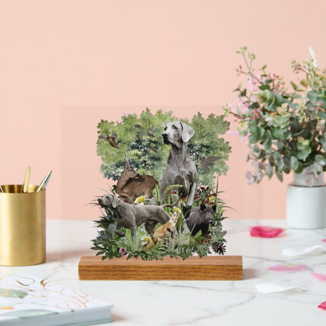 Panneau En Acrylique Weimaraner Art (Mariage)