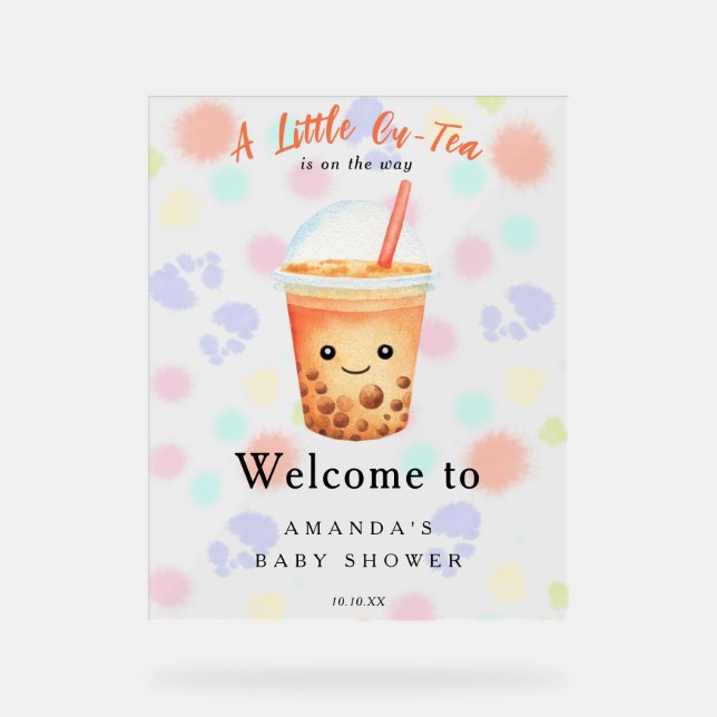 Panneau En Acrylique  Welcome Bubble Tea Baby shower Welcome (Recto)