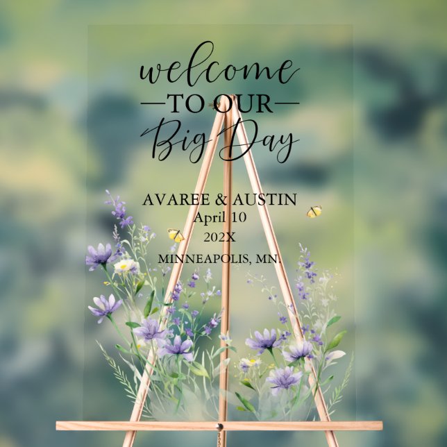 Panneau En Acrylique Welcome To Our Big Day Wedding  (Neutre)