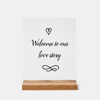 Panneau En Acrylique Welcome to Our Love Story Romantic Wedding