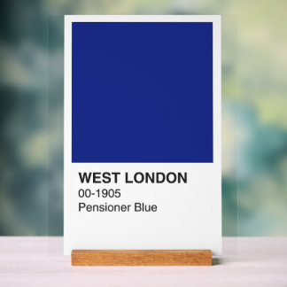 Panneau En Acrylique West London Pensioner Blue - Arrière - plan blanc