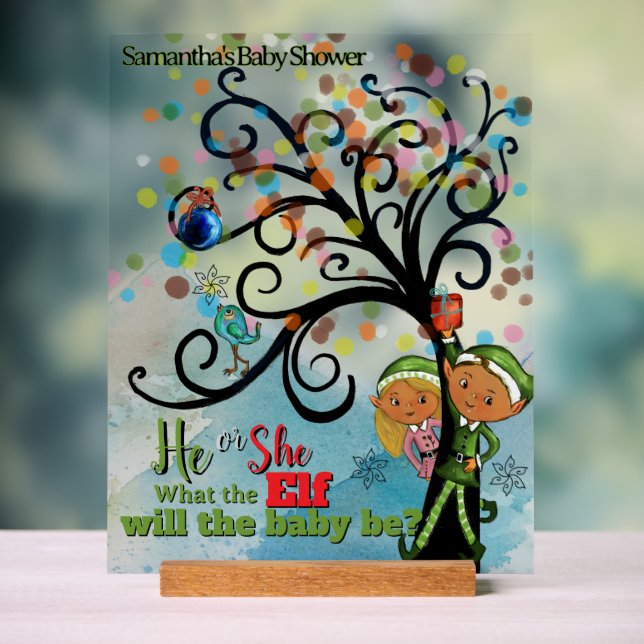 Panneau En Acrylique Whimsical Elf Gender Reveal Baby Shower (Neutre)