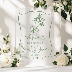 Panneau En Acrylique Whimsical Fresh off the Market Sage vert nuptiale