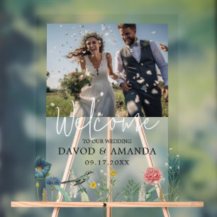 Panneau En Acrylique Whimsical Secret Garden Fleurs sauvages Cadre phot