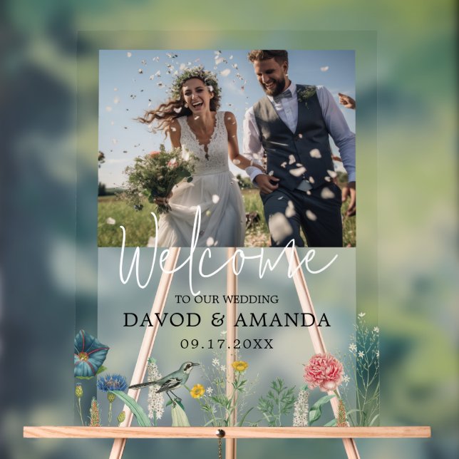 Panneau En Acrylique Whimsical Secret Garden Fleurs sauvages Cadre phot (Neutre)