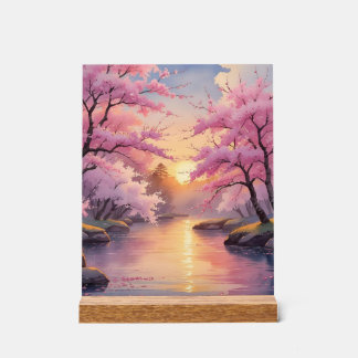 Panneau En Acrylique Whispers of Sakura at Sunset