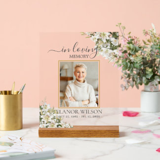 Panneau En Acrylique White Lilies Floral Funeral Celebration of Life