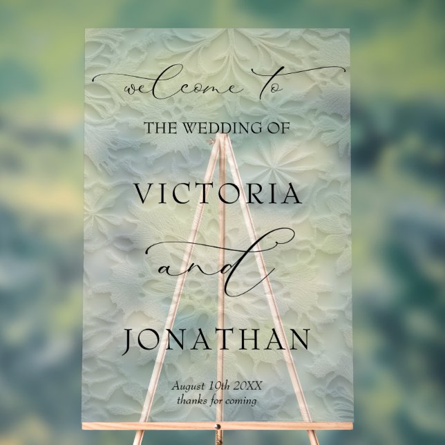 Panneau En Acrylique Winter Elegant Snowflakes Wedding Welcome (Neutre)