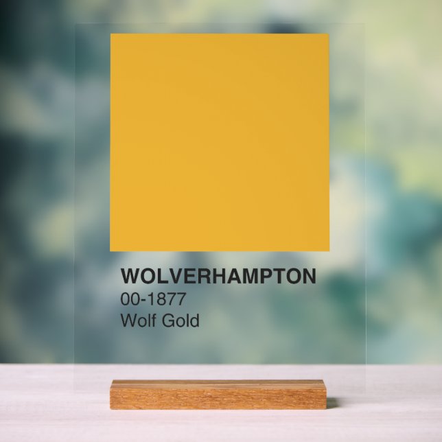 Panneau En Acrylique Wolverhampton Wolf Gold - Arrière - plan clair (Neutre)