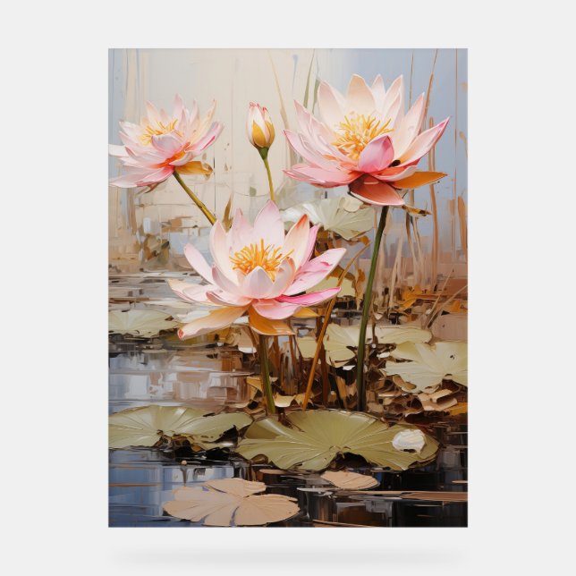 Panneau En Acrylique Zephyr Lily - Floral Impasto (Recto)