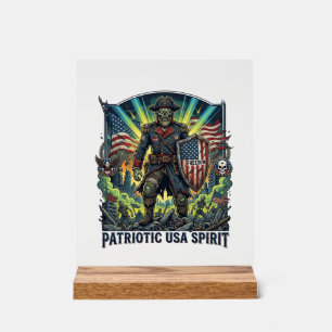 Panneau En Acrylique Zombie Patriote Général Zombie Patriotique Apocaly