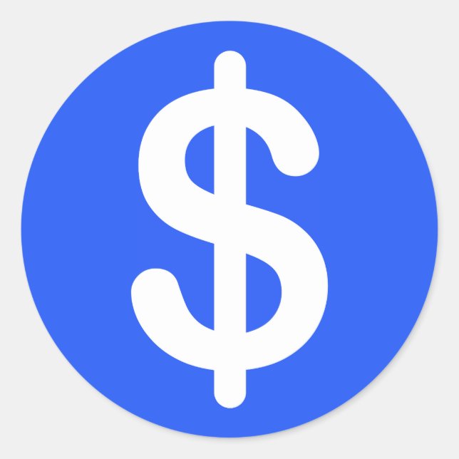 Panneau en dollars blancs sur les autocollants arr (Devant)