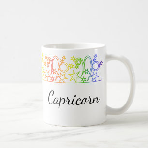 Panneau étoile arc-en-ciel Capricorne Mug personna
