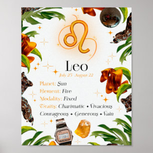 Panneau étoile Leo Zodiac Y2K Blanc 4:5 Poster
