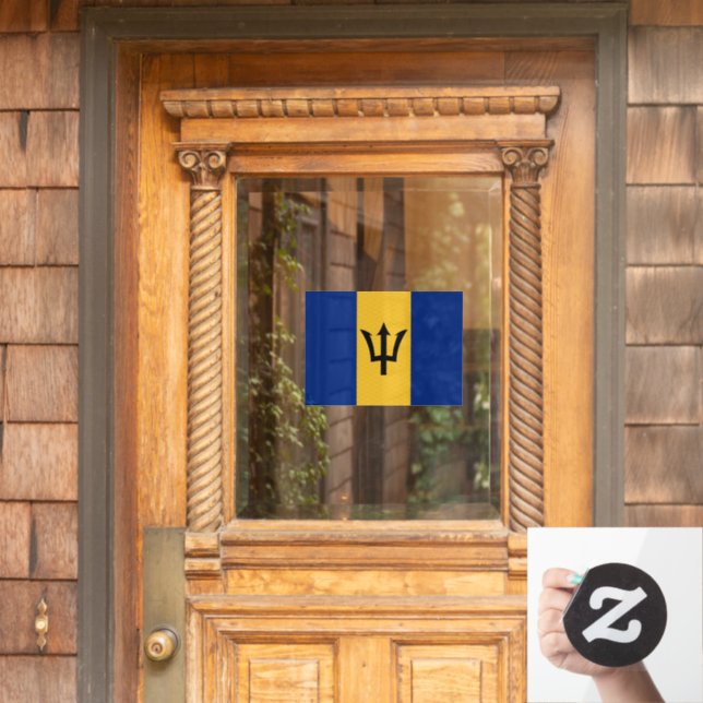 Panneau Fenêtre Barbade, Clôture, Drapeau Barbade (Porte d'accueil)