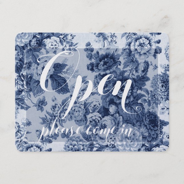 Panneau Fenêtre Fleurs Bleues Ouvert & Fermé (Devant)
