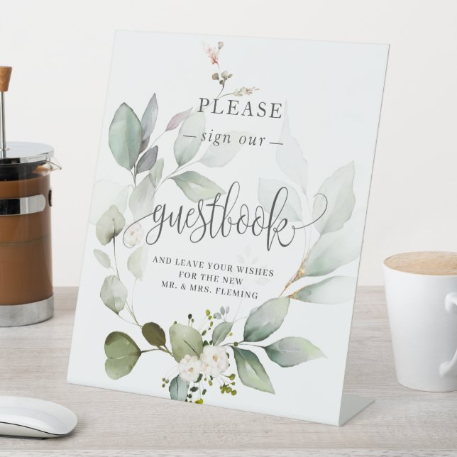 Panneau Feuillage vert Nos Guestbooks (In SItu)