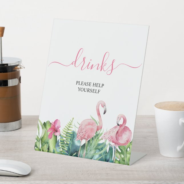 Panneau Flamants roses Tropical Douche Boissons (In SItu)