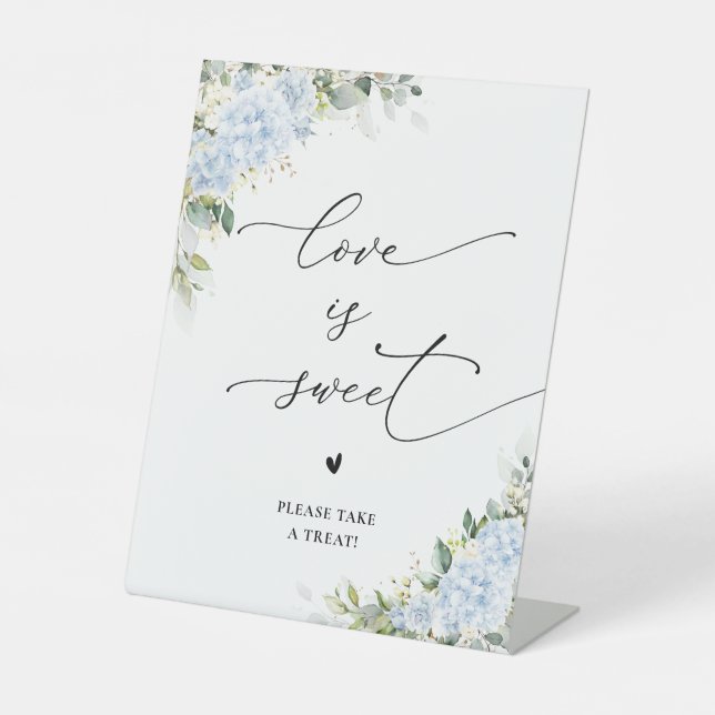 Panneau Fleur d'Hydrangea Bleue L'Amour Est Doux (Recto)