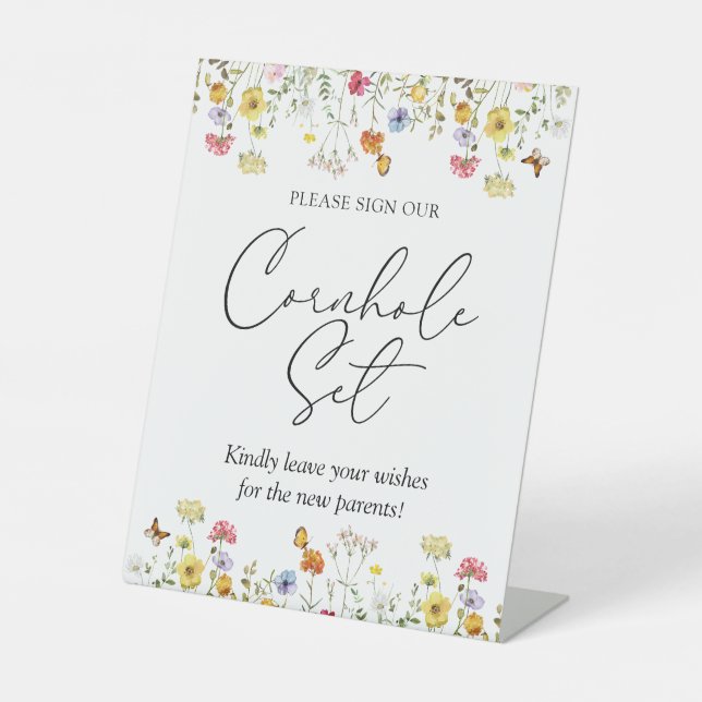 Panneau fleur sauvage Boho Baby shower Piédestal C (Recto)