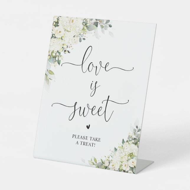 Panneau Fleurs Blanches Élégantes L'Amour Est Doux (Recto)