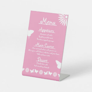 Panneau Fleurs et Papillons en Rose Pâle