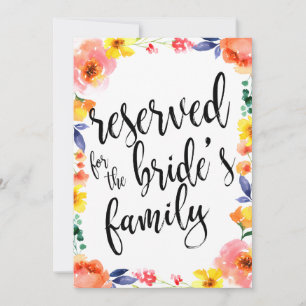 Panneau floral abordable réservé à la famille de l