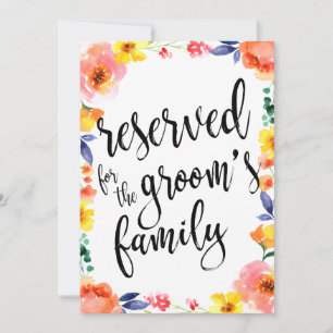Panneau floral abordable réservé à la famille du m
