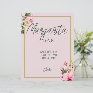 Panneau Floral Margarita Bar rose et vert