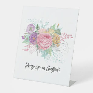 Panneau Floral Notre Mariage Guestbook