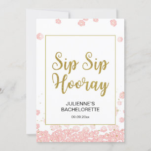 Panneau Floral Sip Sip Hourra Rose et Or