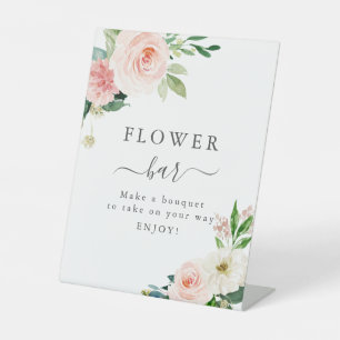 Panneau Flore Baby shower rose pâle