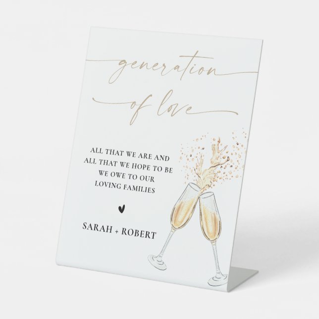 Panneau Génération d'Amour pour Mariage Moderne (Recto)
