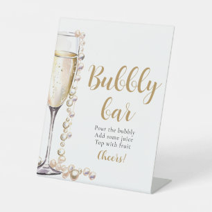 Panneau Gold Pearls et Prosecco Champagne Bubbly B
