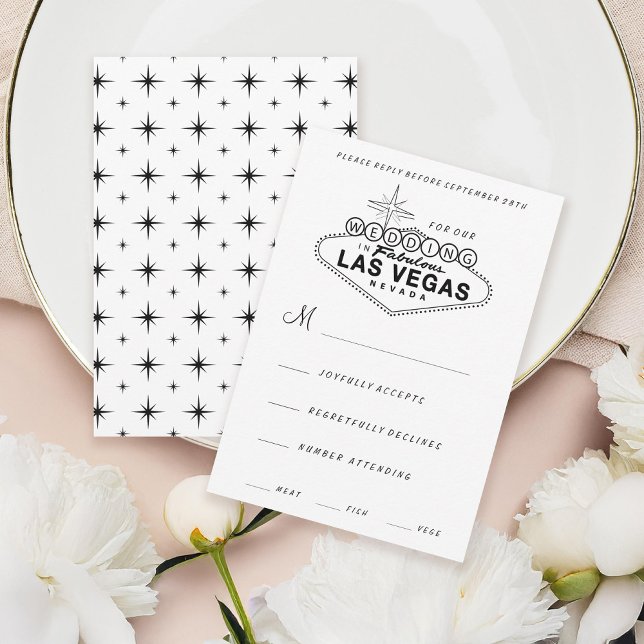 Panneau Las Vegas Retro Mariage carte RSVP (Créateur téléchargé)
