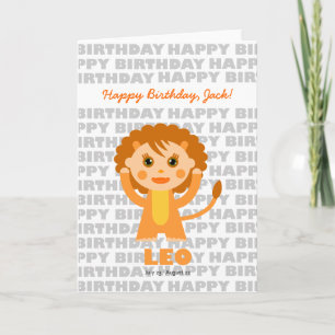 Panneau Leo Zodiac Carte d'anniversaire
