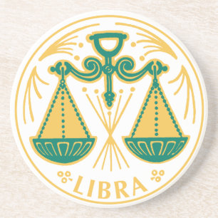Panneau Libra du Zodiaque sur un Dessous de verre