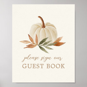 Panneau Livre d'or du petit Baby shower Citrouille
