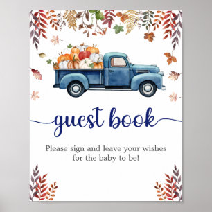 Panneau Livre d'or du petit Baby shower Citrouille