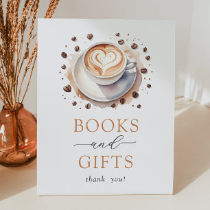 Panneau Livres et cadeaux de Baby shower de café
