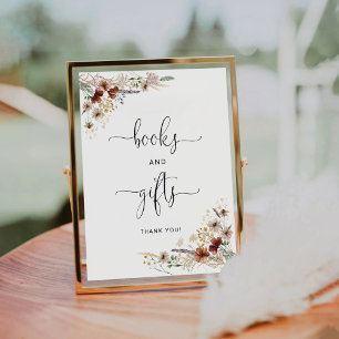 Panneau Livres et cadeaux minuscules Fleurs sauvag