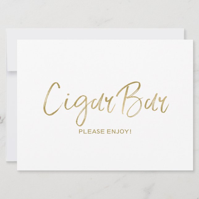 Panneau Mariage "Barre de Cigar" | Or élégant (Devant)